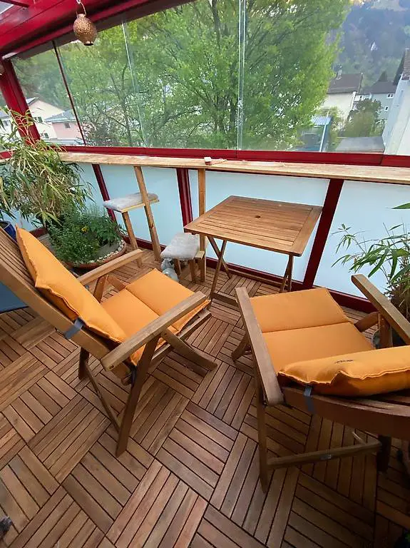 Klappsessel aus massivem Akazienholz (ink. Sitzkissen)