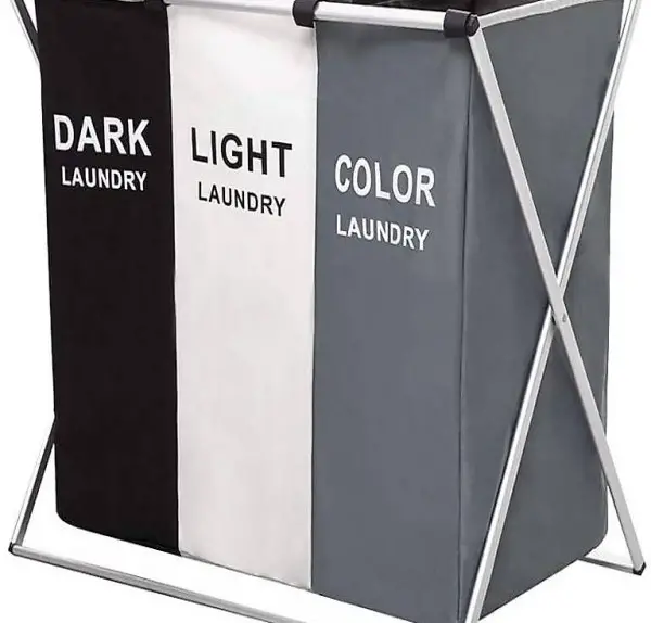  Wäschekorb 3 Fächer Grosse Faltbare Schmutziger Korb