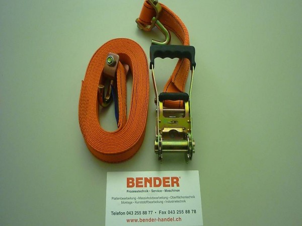  Zurrgurte 6T8M, 2-teilig mit Spitz-Haken, Länge 8 Meter