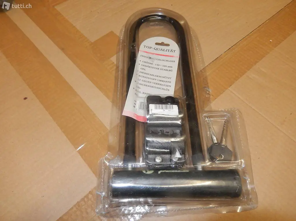 Top 2 Rad Bügelschloss, schwarz, Original Verpackt.