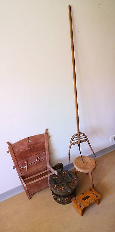 antike Heugabel und Räf