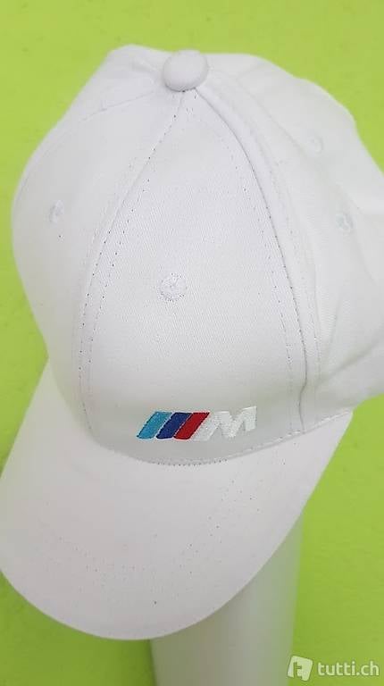 Cap M Sticker 100% Baumwolle Weiss / NEU