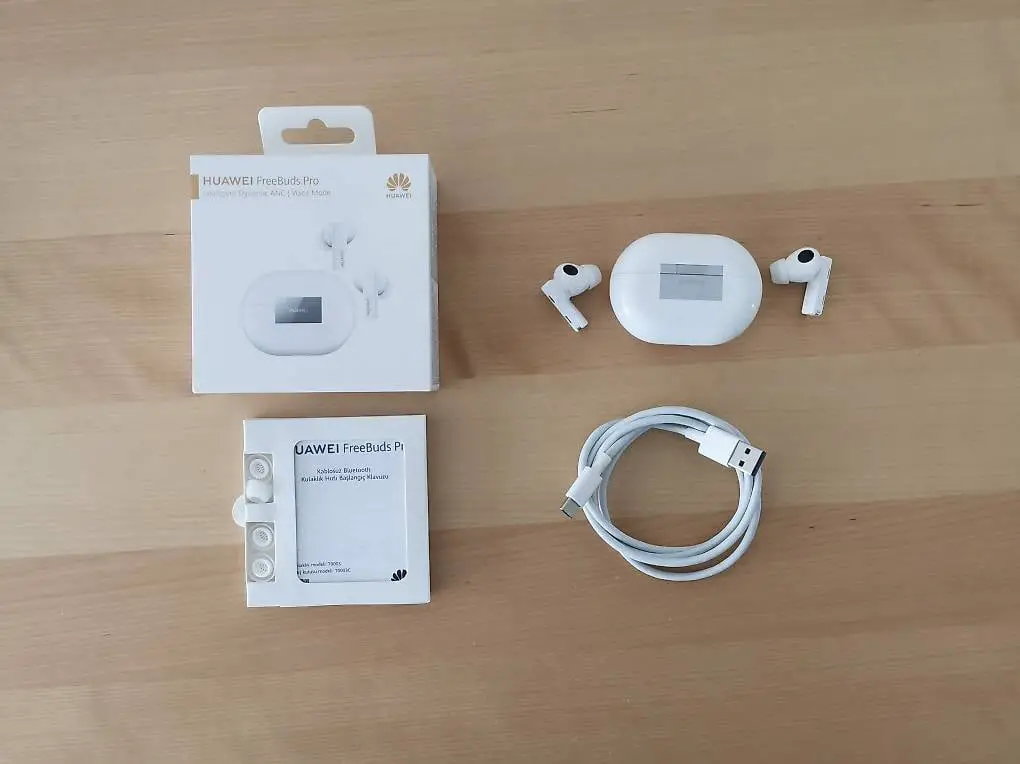 Huawei FreeBuds Pro (Weiss, gebraucht) - Komplettset