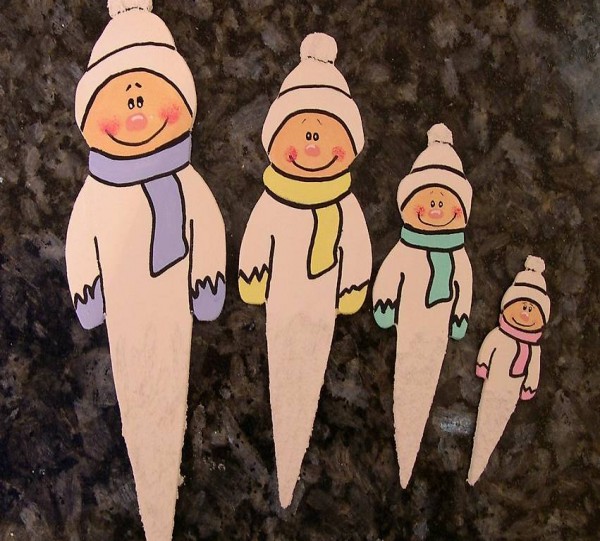 Deko Eisschneemänner Eiszapfen