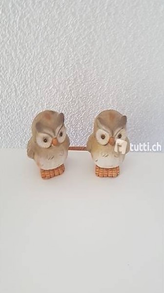 2 Eulen aus Porzellan