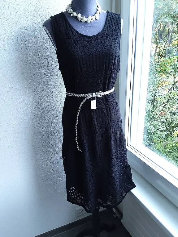 Häckelspitzen Kleid Sommerkleid schwarz L Rock Body