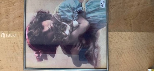  antiker Fotorahmen Bilderrahmen Silbrig 17x23