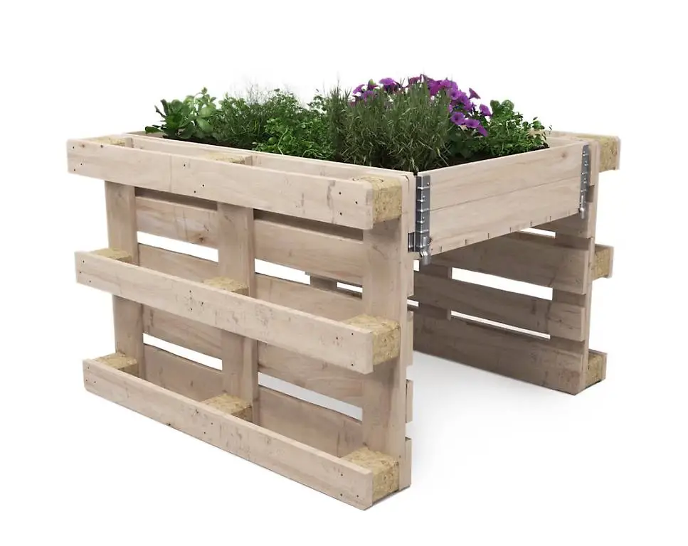 Hochbeet mit 2 Paletten Holz 120 x 109 x 80 cm