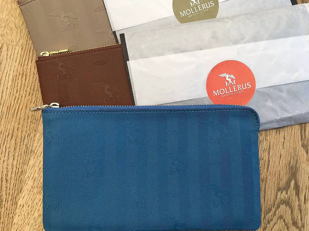 Mollerus Clutch Necessaire, Pochette, Haselnuss, Blau Royal
