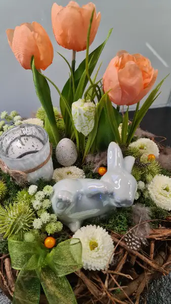 Ostertürkranz mit Teelicht