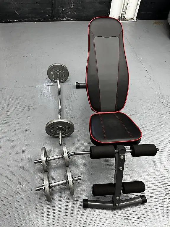 Fitnessbank, Kurz und Langhantel GRATIS