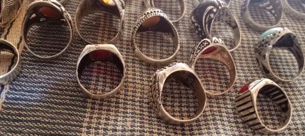 56 Herren Ringe 925 silber, versilbert, Plastik