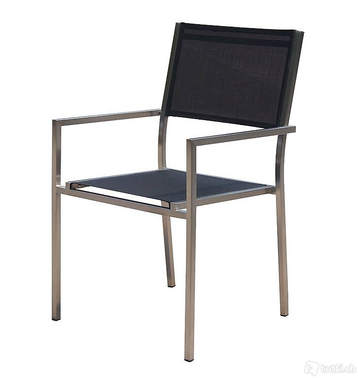  Gartenstuhl Edelstahl schwarz