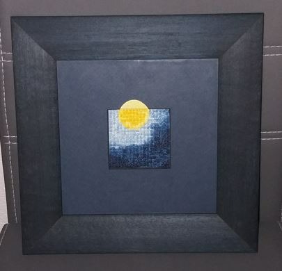 Kreuzstich Bild mit Mond