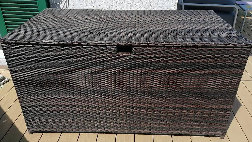 Kissenbox/Gartenbox Rattan braun
