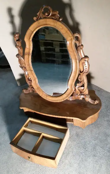 Tisch-Spiegel-Kombination, antik, Louis-Philippe