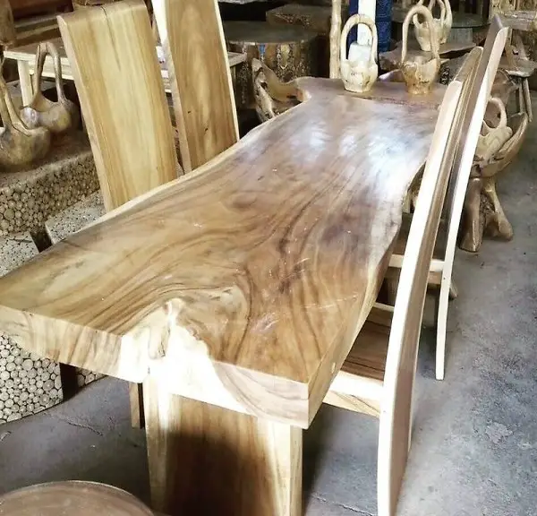  Set 6x Stuhl + Tisch Soar Holz Gartentisch Esstisch Stühle