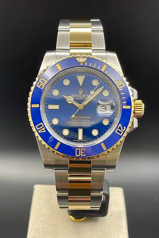 Rolex Submariner Date 40 Acc. oro Stahl gold blue 116613