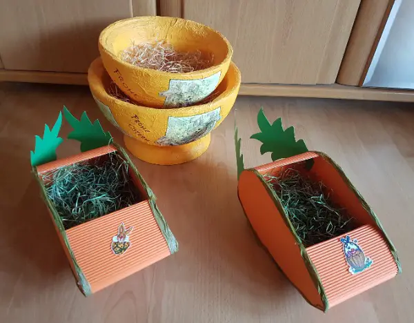 4 herzige osternestli - körbli (neuwertig) handarbeit