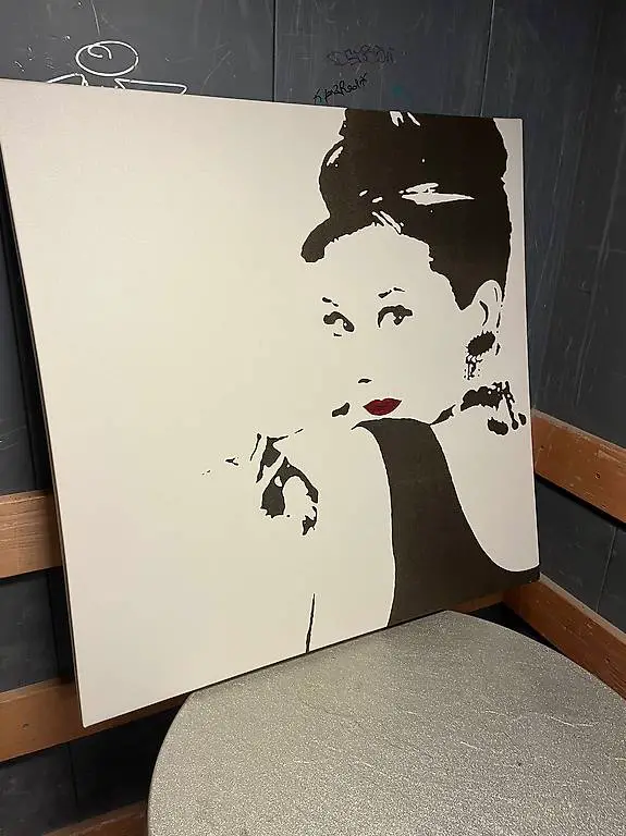 Kunstdruck Audrey Hepburn 90x90cm