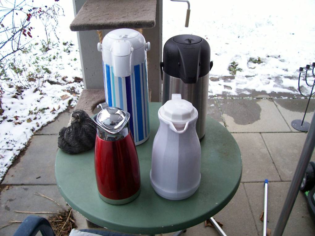 3x Thermoskrug, Thermoskanne tragbar