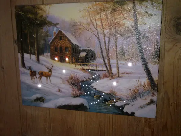 Wandbild romantisch mit Bach und Rehe