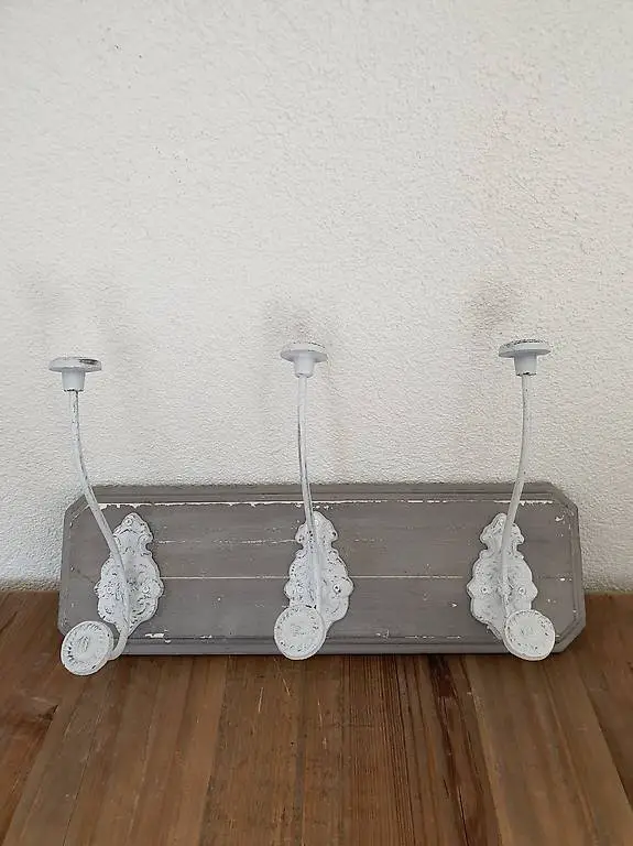 Garderobe mit 3 Kleiderhaken Shabby Chic Landhaus / NEU