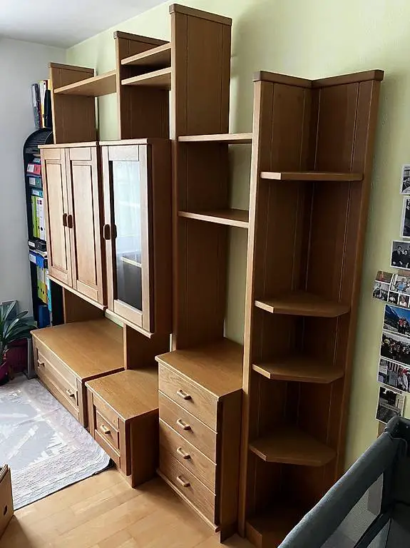 Wohnwand Eiche massiv