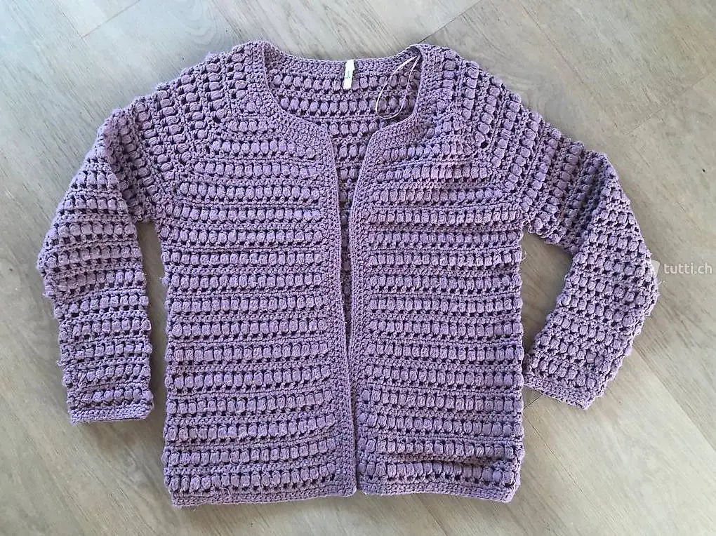 weiter rose Pullover / Jäckli grosse maschen Gr: XS-S