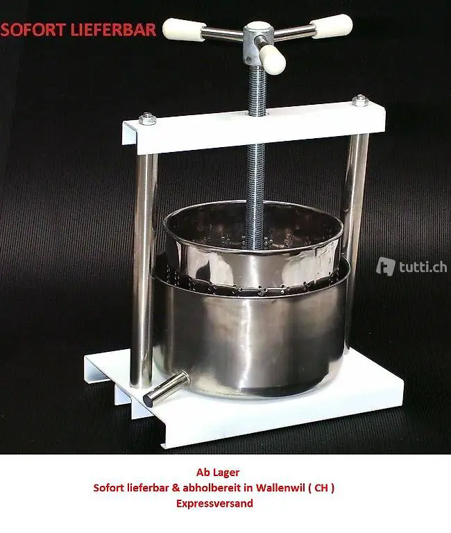  NEU EDELSTAHL Beerenpresse 5L, Obstpresse Weinpresse