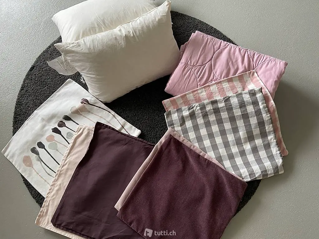 Zierkissen, Tagesdecke, Kissen, rosa