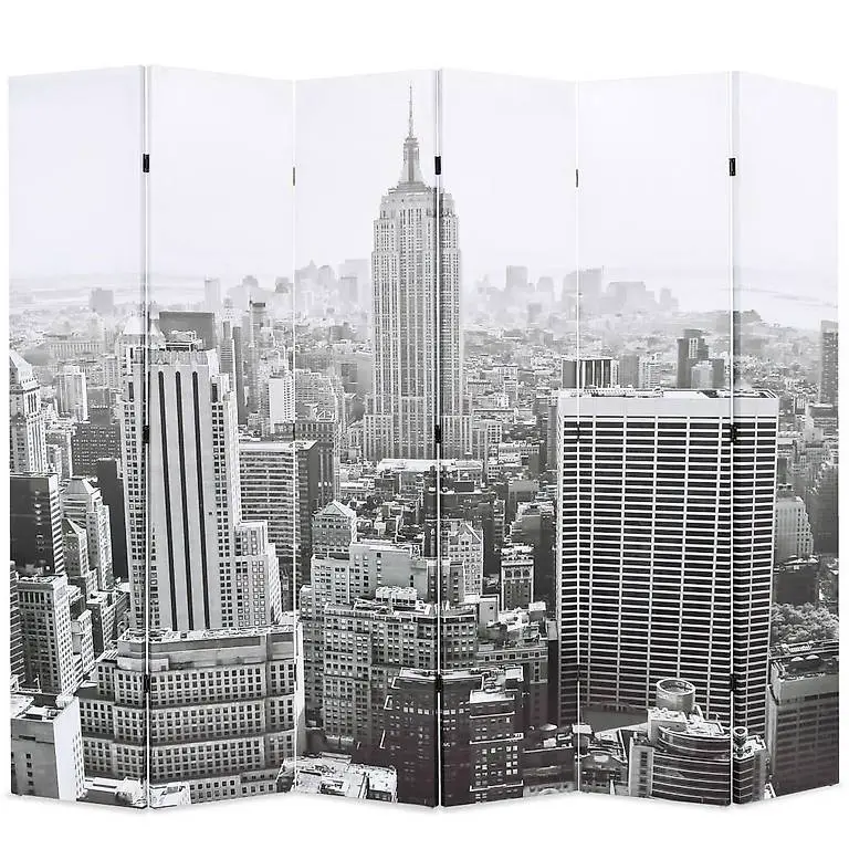 Raumteiler klappbar 228 x 170 cm New York bei Tag Schwarz-We