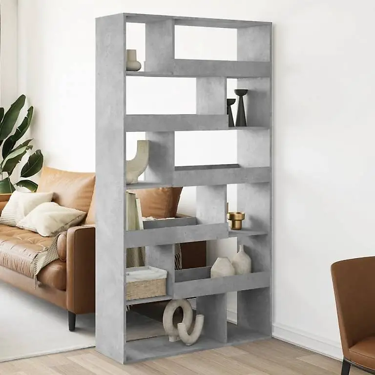 Raumteiler Betongrau 100x33x187,5 cm Holzwerkstoff