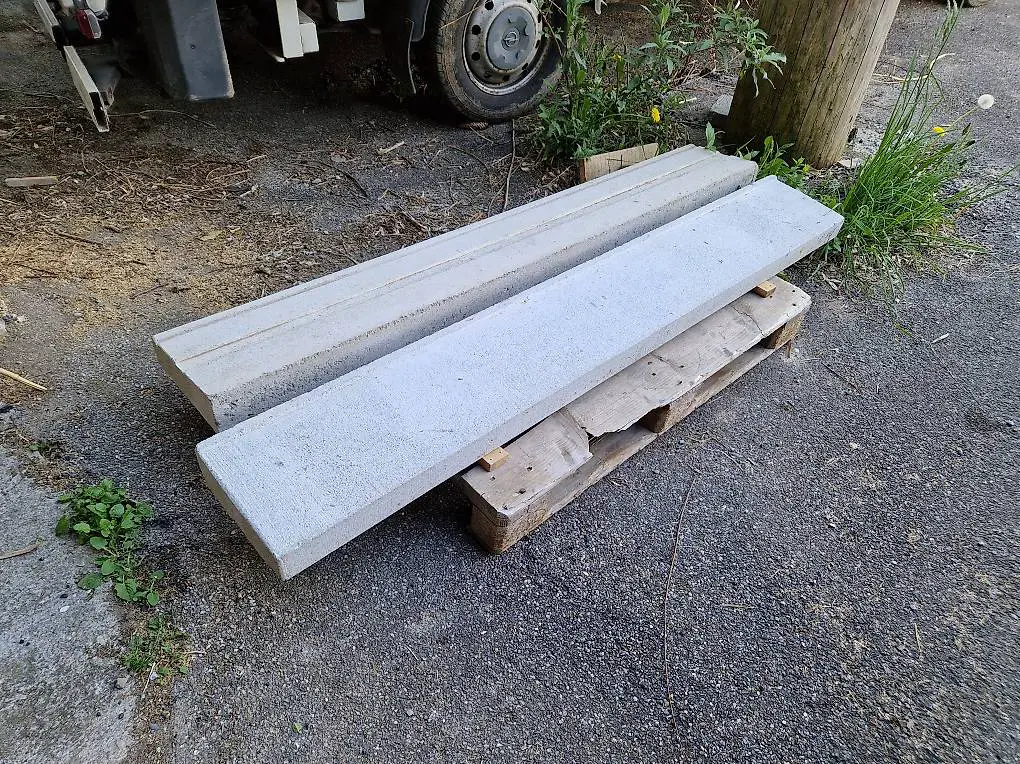 2Stk. Fensterbank Fenstersims 187cm lang aus Kunststein