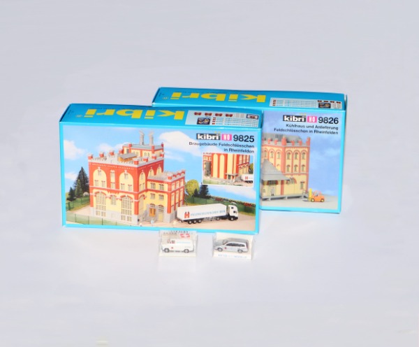 Feldschlösschen Brauereigebäude in Spur HO von Kibri