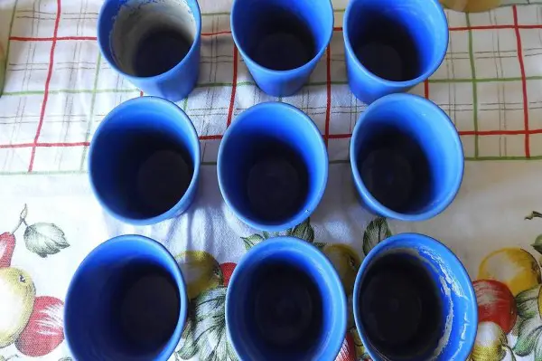 BLUMENTÖPFE ALLE GLEICHE BLAU 8 X 6,5 CM