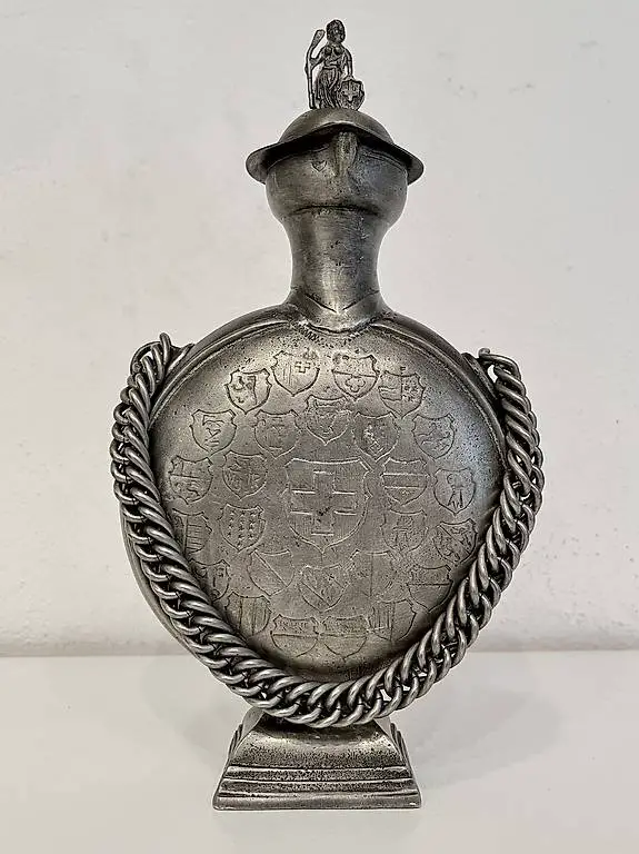 Fiasca Confoederatio Helvetica in peltro Zinn 95% del "900