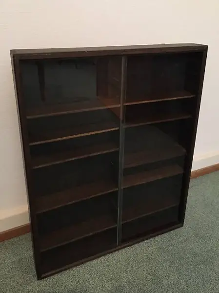 Vitrine Vitrinenkasten Schaukasten Hängevitrine Holz dunkel