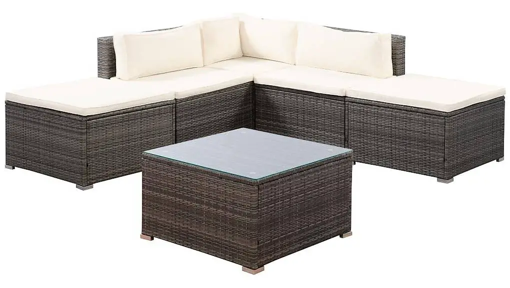 rattanlounge faro grau