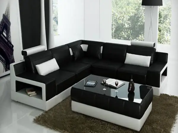  LEDERSOFA DESIGNER SOFA WOHNLANDSCHAFT BETTFUNKTION ULM II