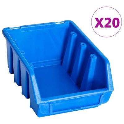  vidaXL Stapelboxen 20 Stk. Blau KunststoffSKU:146284