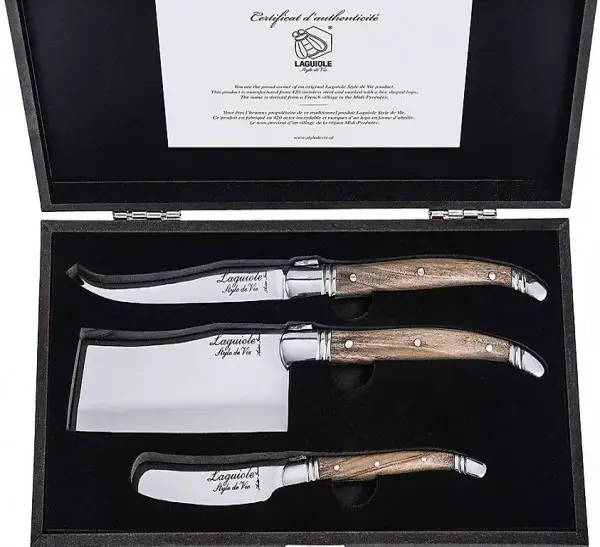  Käsemesser Luxury Line, 3-teilig, Olivenholz