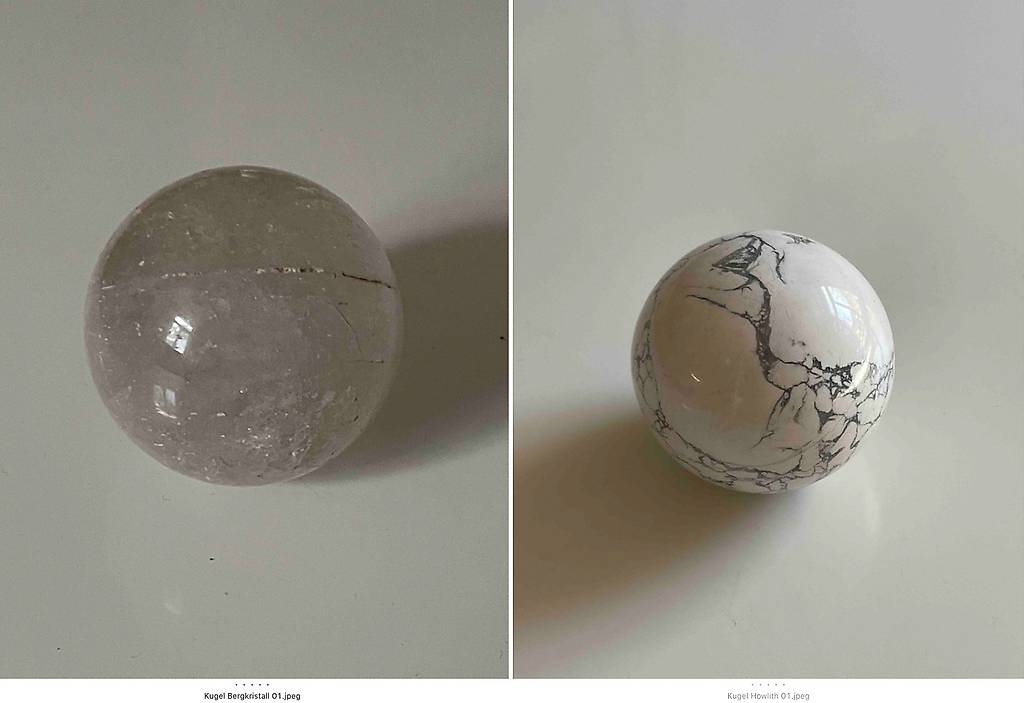 Bergkristall & Howlith weiss - Kugel