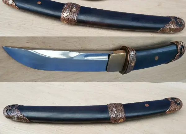 Honsanmai Tanto, handpoliert, mit Ebenholz Heft und Scheide