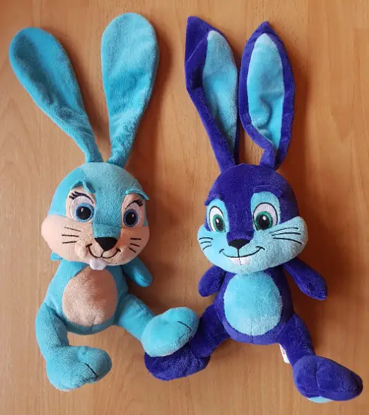 2 süsse plüsch - hasen (neuwertig) migros / ostern