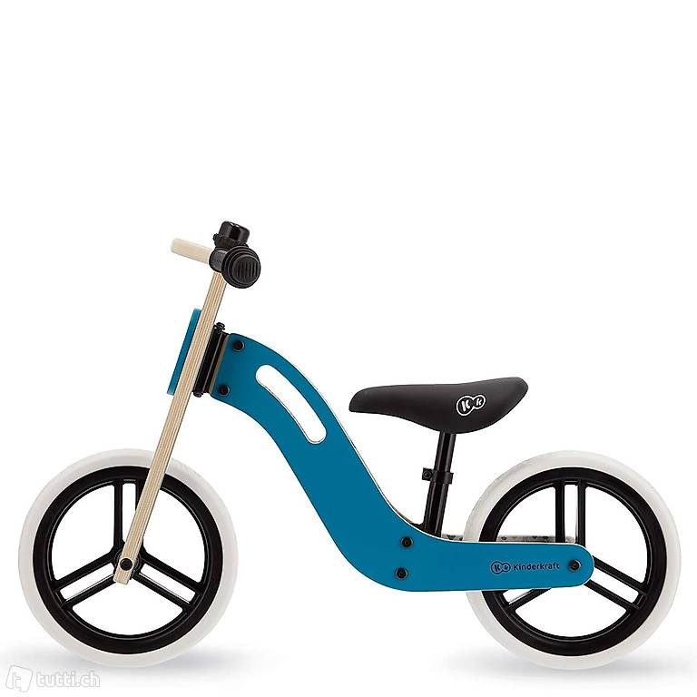  Holz Laufrad Kinderkraft für Kinder Modell Uniq blau-grau