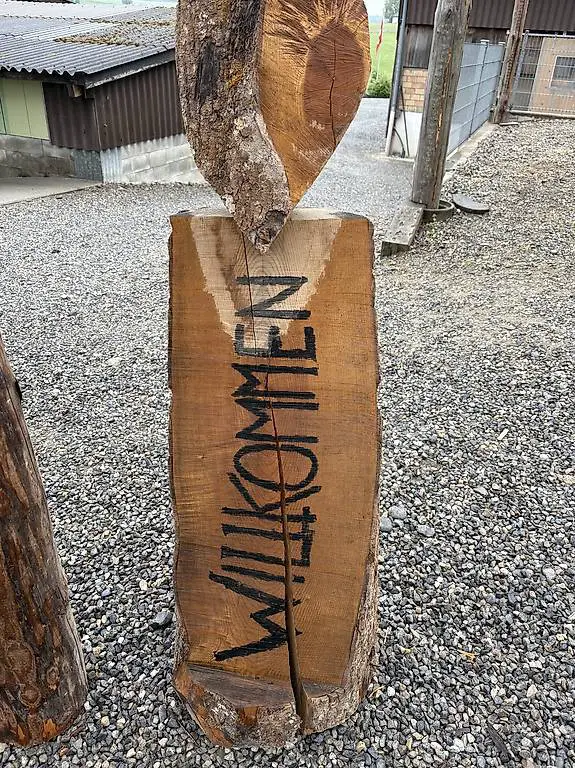 Massiv Esche Willkommensschild