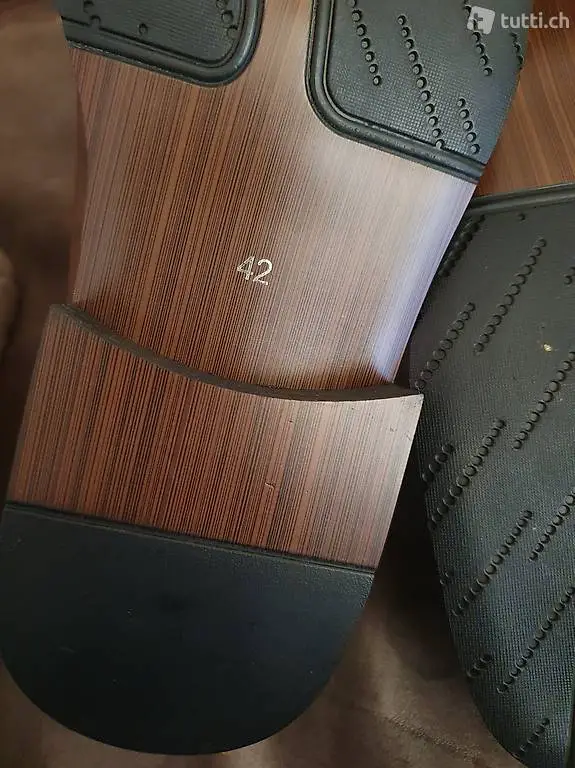 calzature scarpe artigianali in cuoio, nuove, n.42