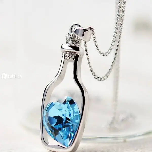 Glückskette mit Flasche und Stein - NEU