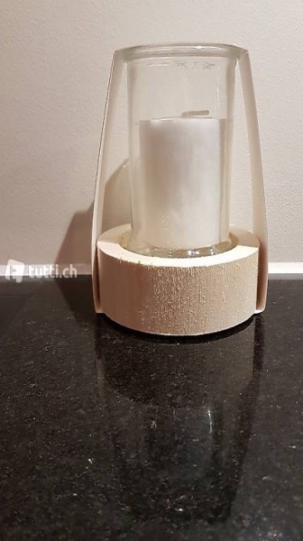 Windlicht Holz Kerze Glas